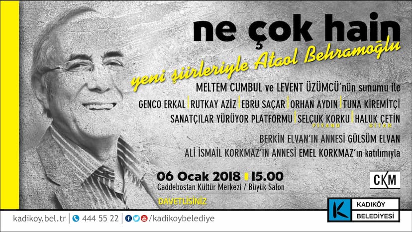 Ataol Behramoğlu Yeni Şiirleriyle Kadıköy'de