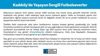 Fenerbahçe-Galatasaray derbisi nedeniyle yapılan duyuruya yönelik açıklama